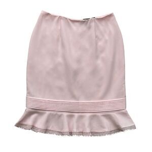 Albert Nipon Women's Pink Pleated Skirt 2P Knee Length Ruffle Hem